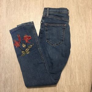 Top shop embroidered jeans